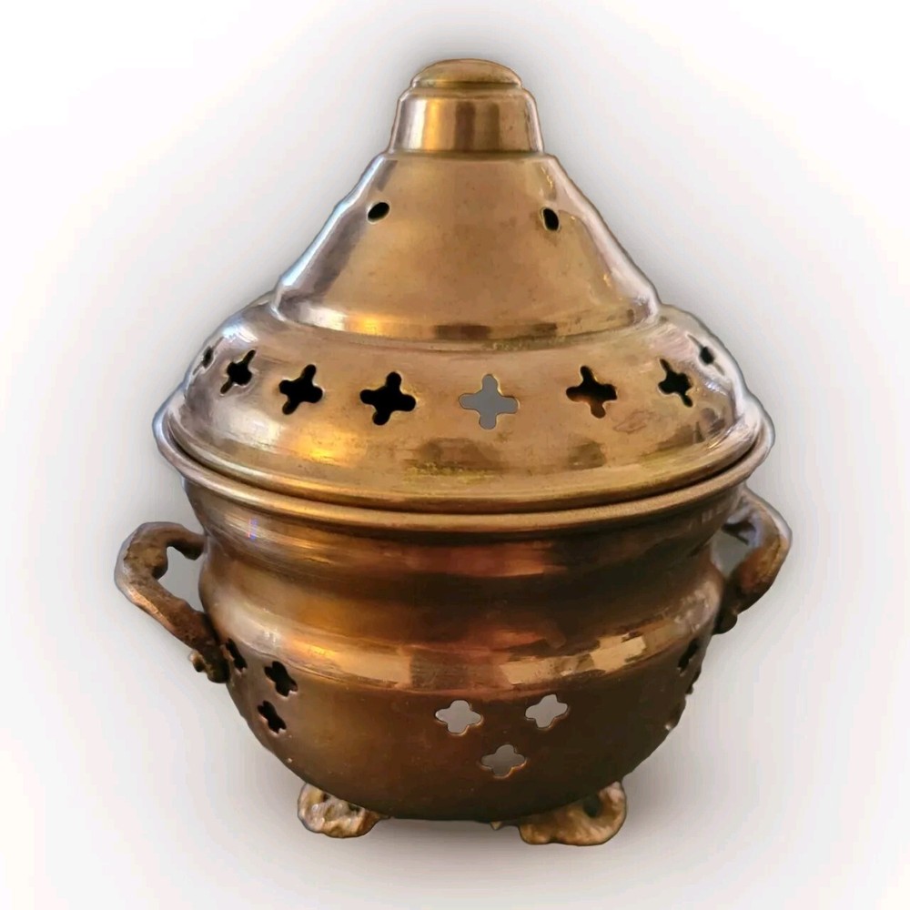 Vintage Copper And Brass Temple Censer, 5"