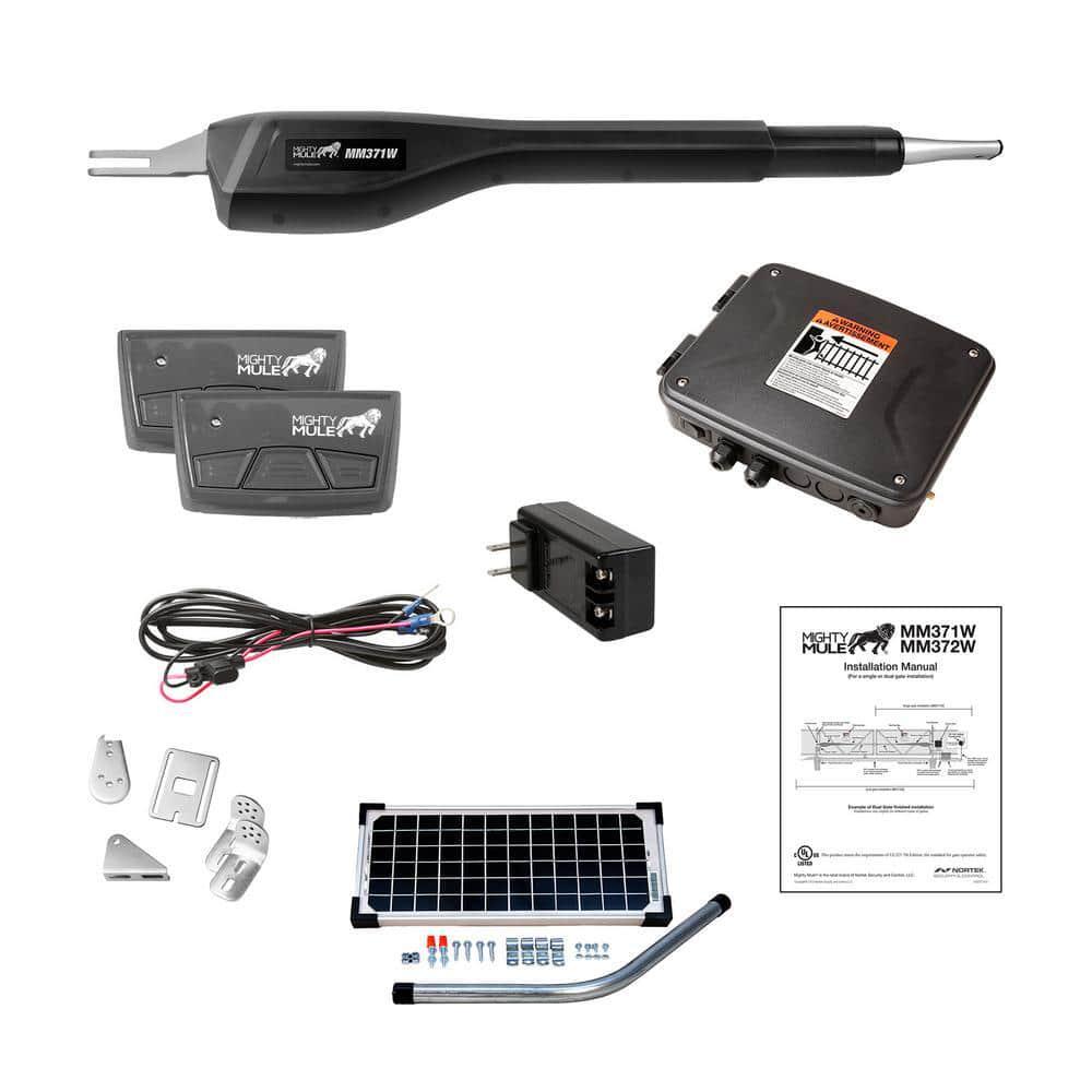 Medium Duty Single Swing Gate Opener Solar Panel Combo Kit Smart Capable