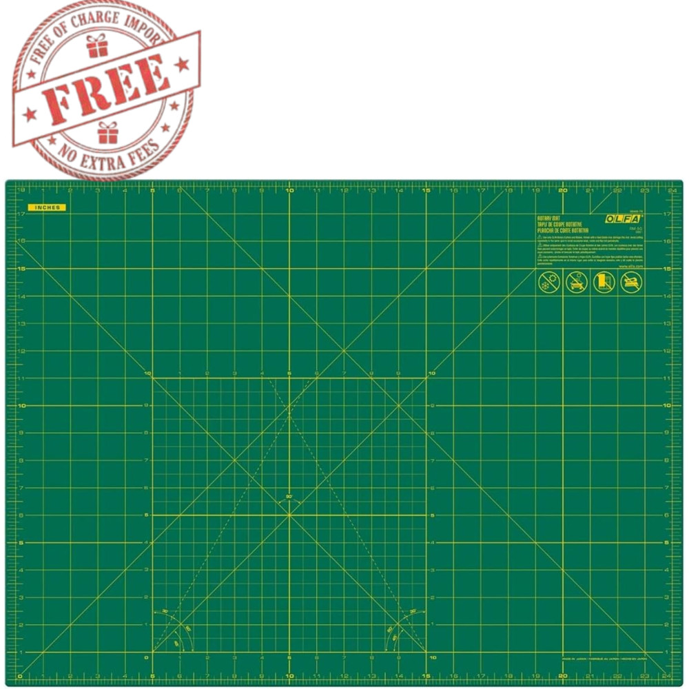 OLFA 18x24 Self Healing Cutting Mat Double Sided Grid Craft Sewing Green