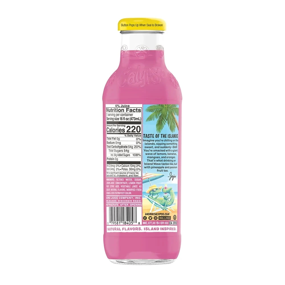 Calypso Island Wave Lemonade 16oz Bottle Unopened