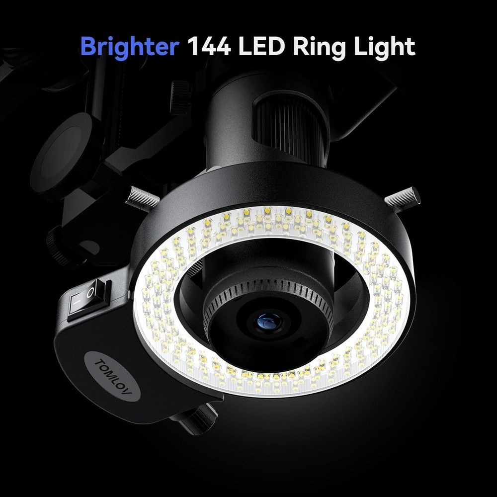 TOMLOV 10" 2000X Digital Microscope Flex Arm Soldering Microscope Camera HDMI