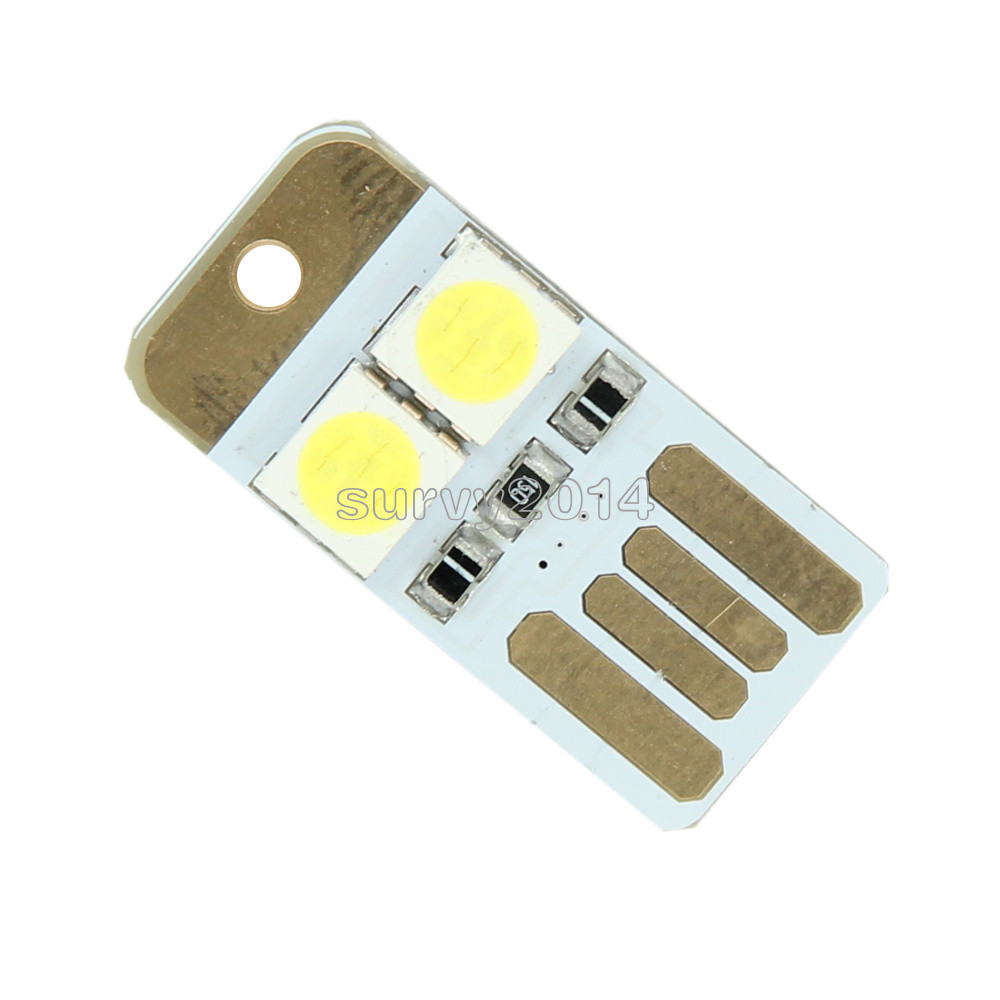 10Pcs Double Sided Pluggable USB LED Night Light Power Supply Lamp White