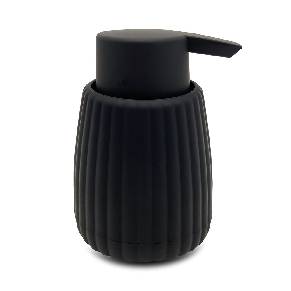 Rubberized Plastic Ribbed Soap Pump, Black