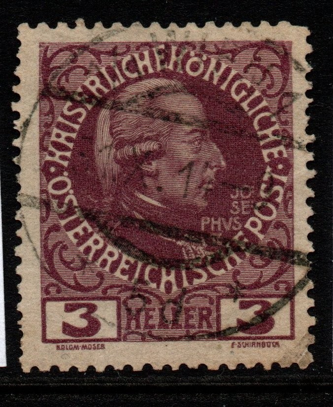 AUSTRIA SG191A 1908 3h PURPLE USED