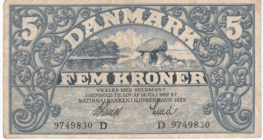Denmark 5 Kroner 1922