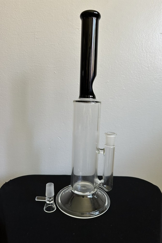 17” Hookah Water Pipe Straight Clear And Black
