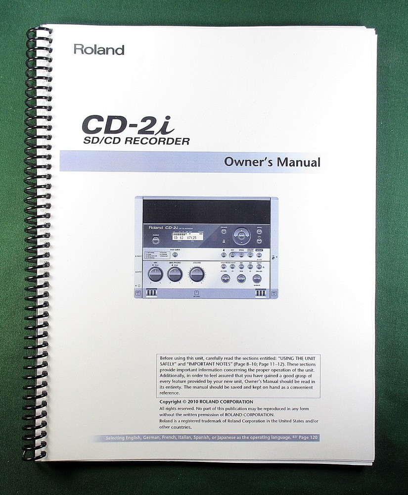 Roland CD-2i Operator's Manual: 144 Pages & Protective Covers!
