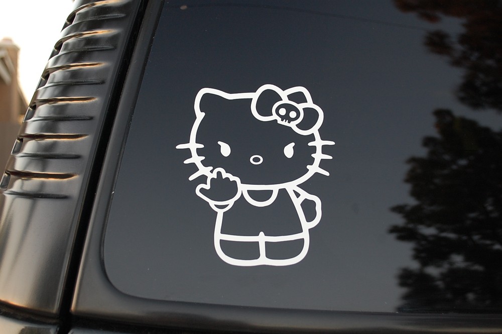 Hello Kitty Middle Finger Vinyl Sticker Decal (V41)