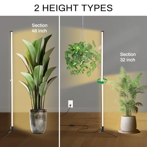 Standing Grow Lights for Indoor Plants with Timer, 3 Adjustable Modes Full