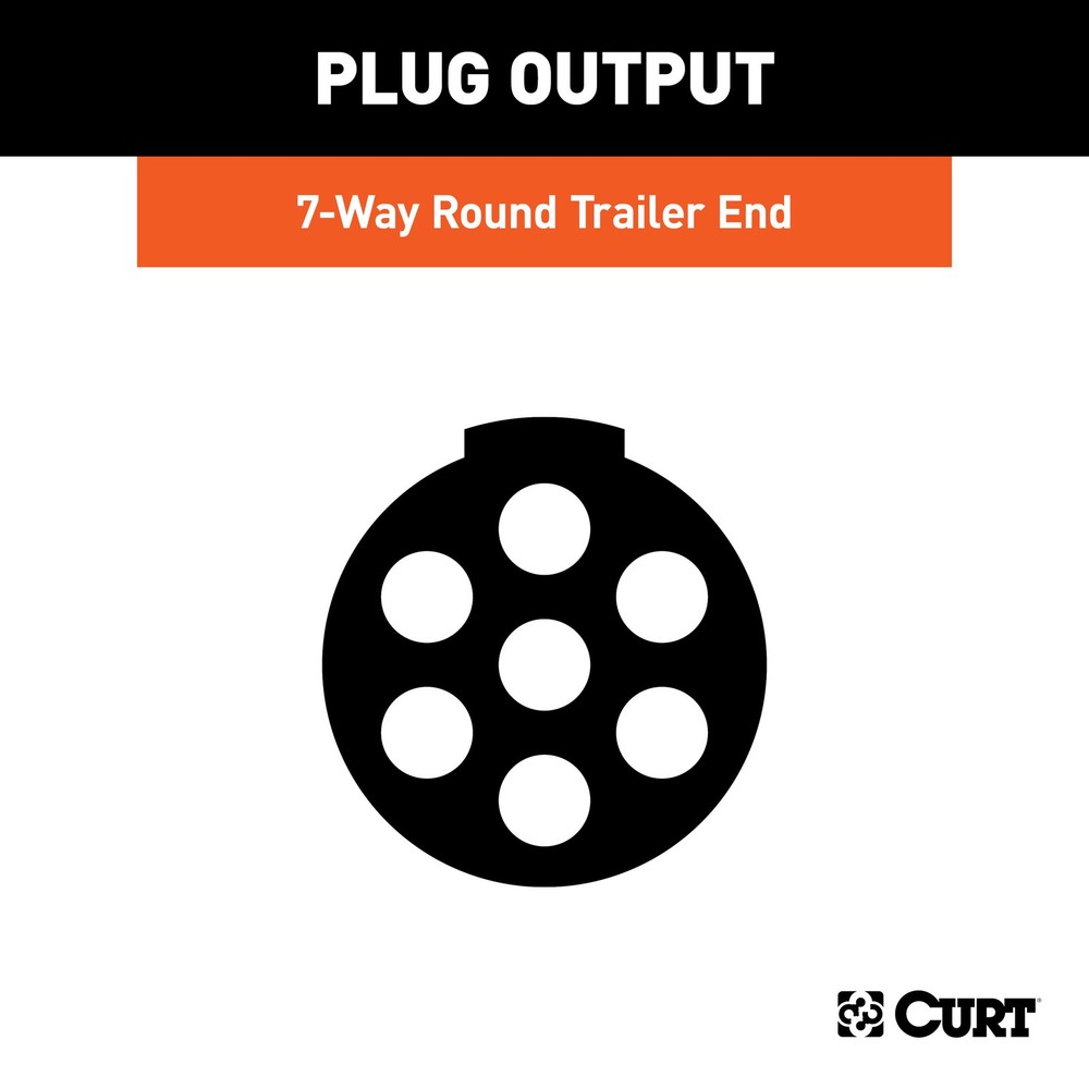 Curt-7-Way Round Connector Plug with Spring (Trailer Side, Packaged)