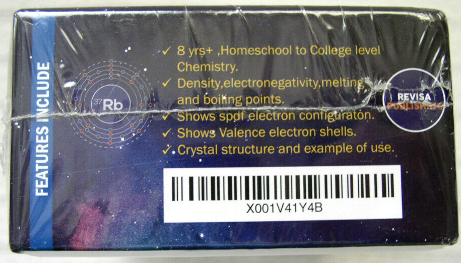 Periodic Table of Elements Laminated Flashcard Science kit Quick Element Study