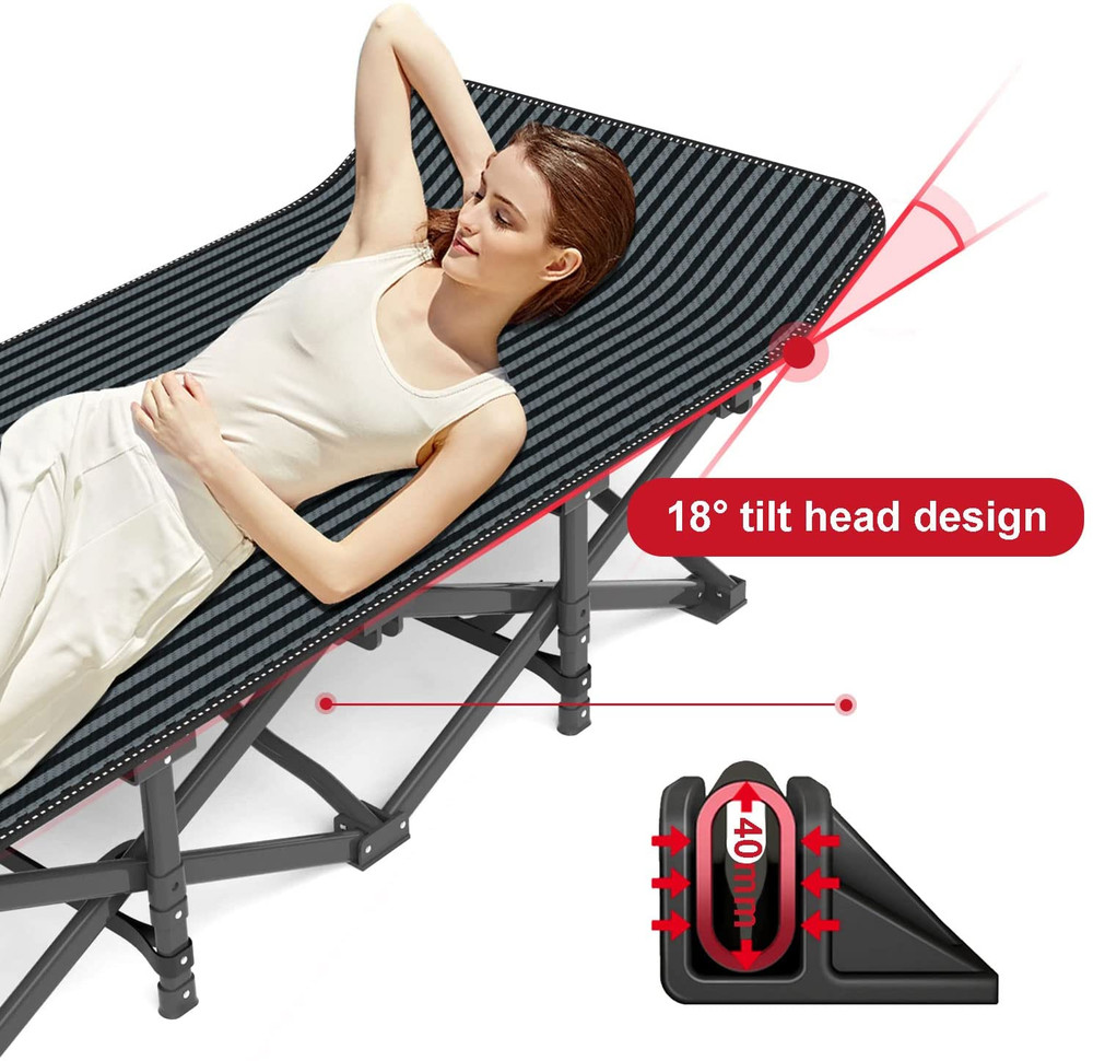 Camping Cot for Adults with Cushion Comfortable, Tent Folding Cot for Sleeping,