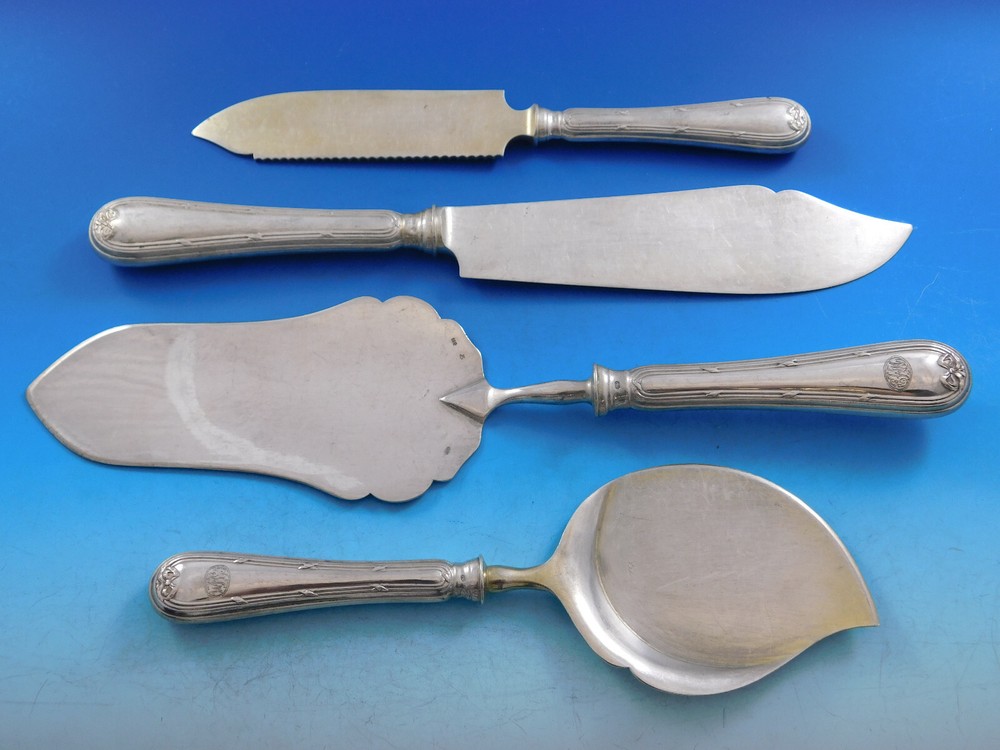 Jarosinski Austrian 800 Silver Flatware Set Service 211 pieces with Bow & Ribbon