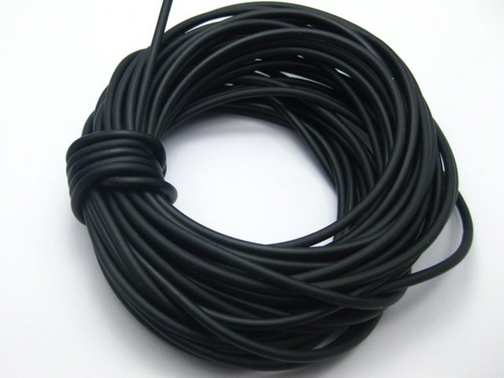 5.5 Yards Black Solid Rubber 3mm Cord Thread String for Necklace Pendants