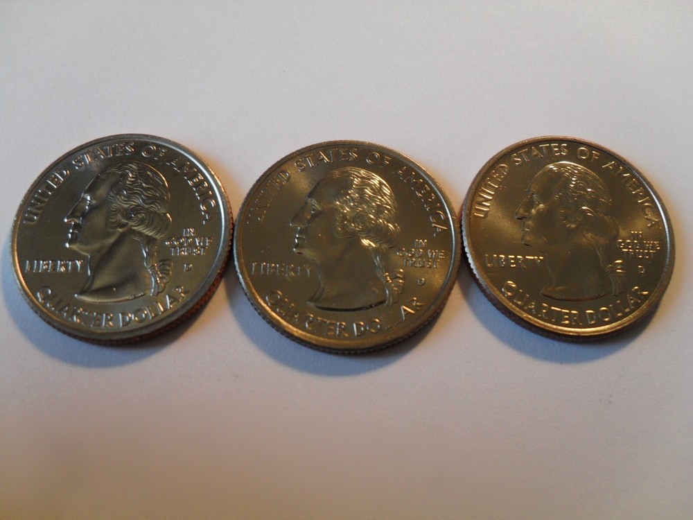 Delaware, Alaska, Oklahoma State Quarters. All three  D mint Unc fr mint rolls !