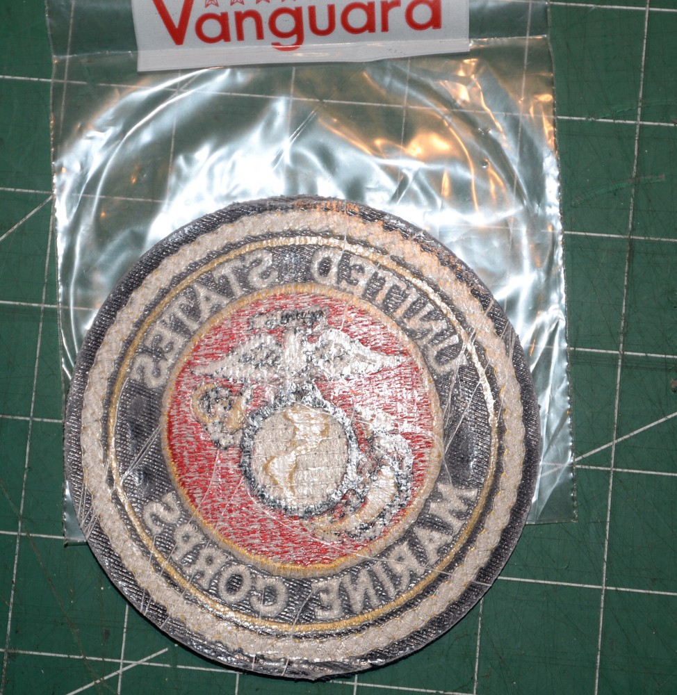 USMC Marine Corp Patch - Vanguard - 4" Diameter, Black and Red