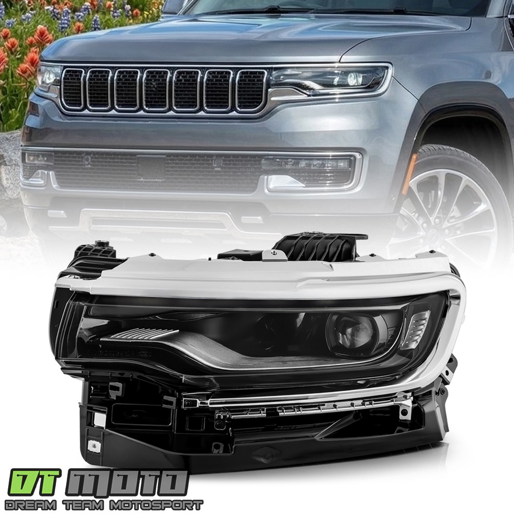 For 2022-2025 Jeep Wagoneer Chrome LED Single Projector Headlight Driver Side