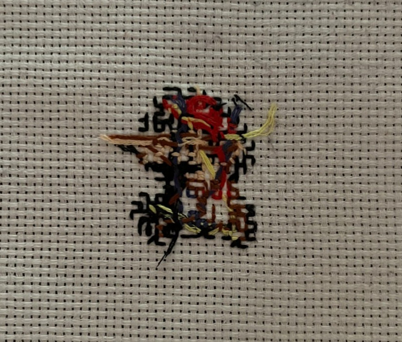 Finished Hand Crafted Cross Stitch Piece MARIO by ____