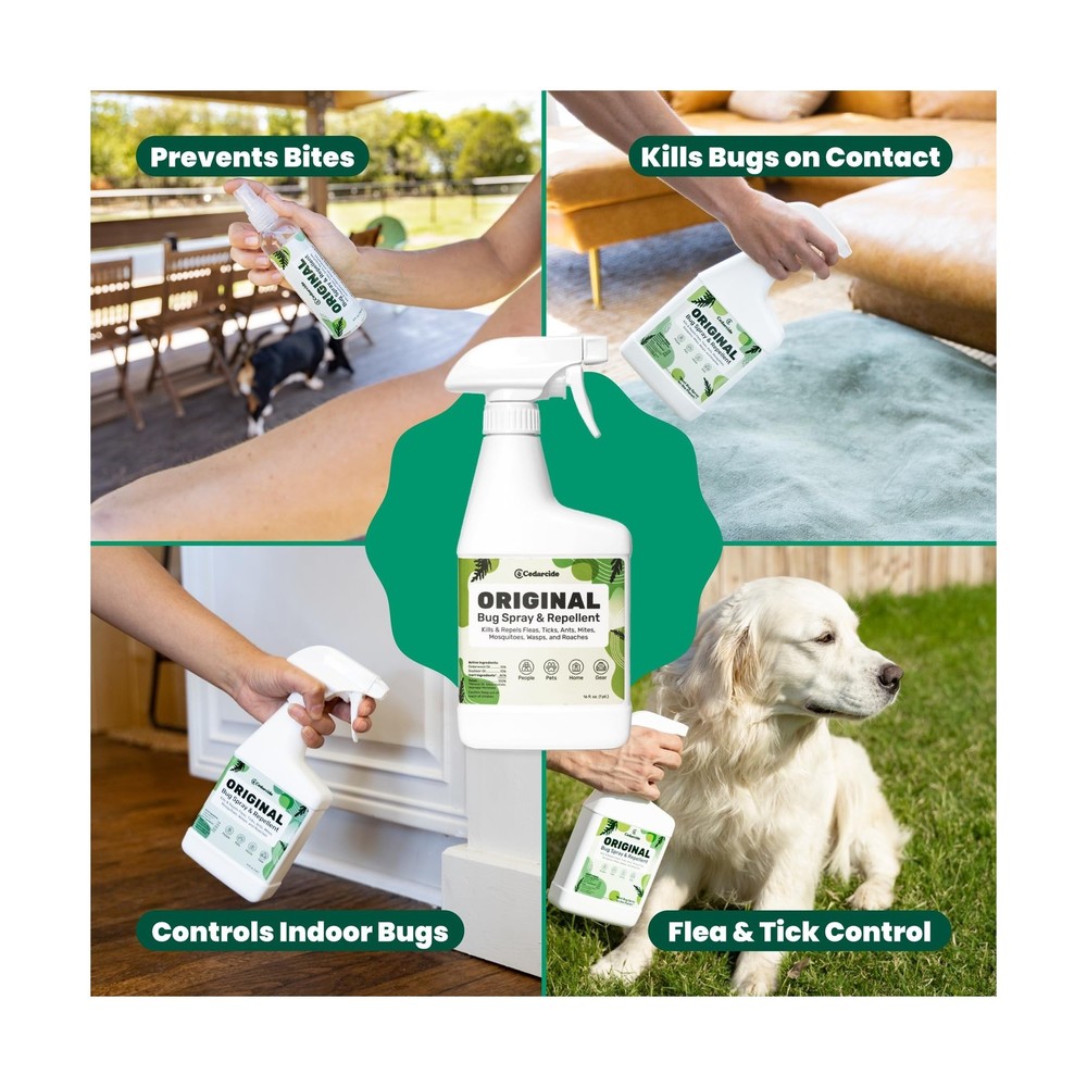 Cedarcide Original Bug Spray | Repel & Kill Fleas, Ticks, Mosquitoe... Fast Ship