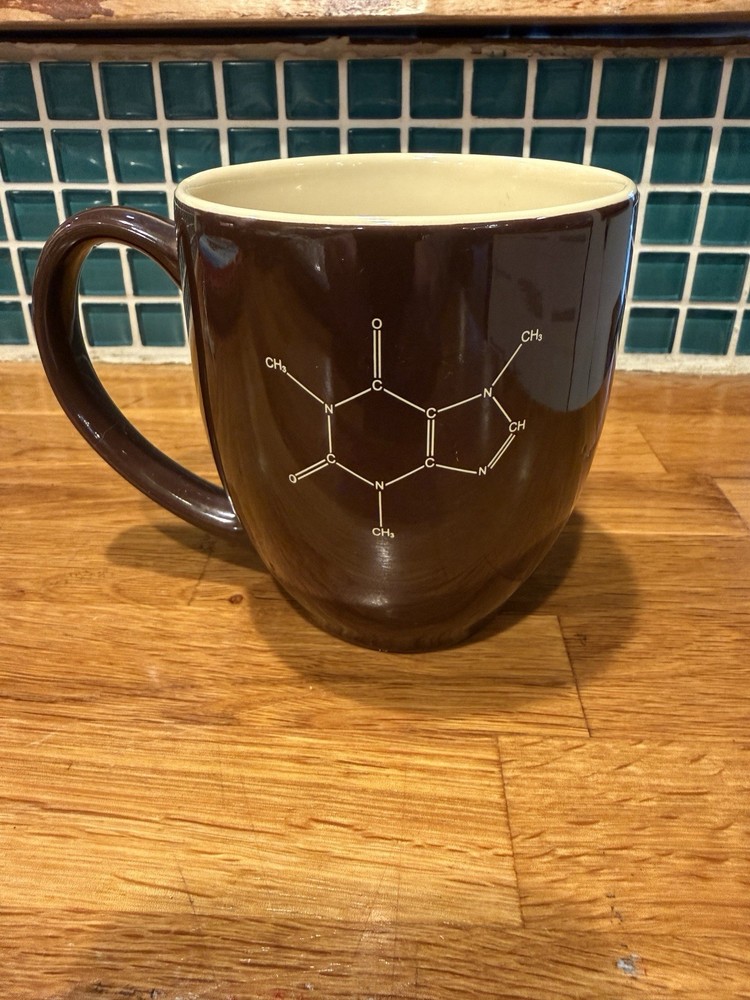 Vintage Microsoft Caffeine Molecule Chocolate Brown Ceramic Mug Scientific Nerdy