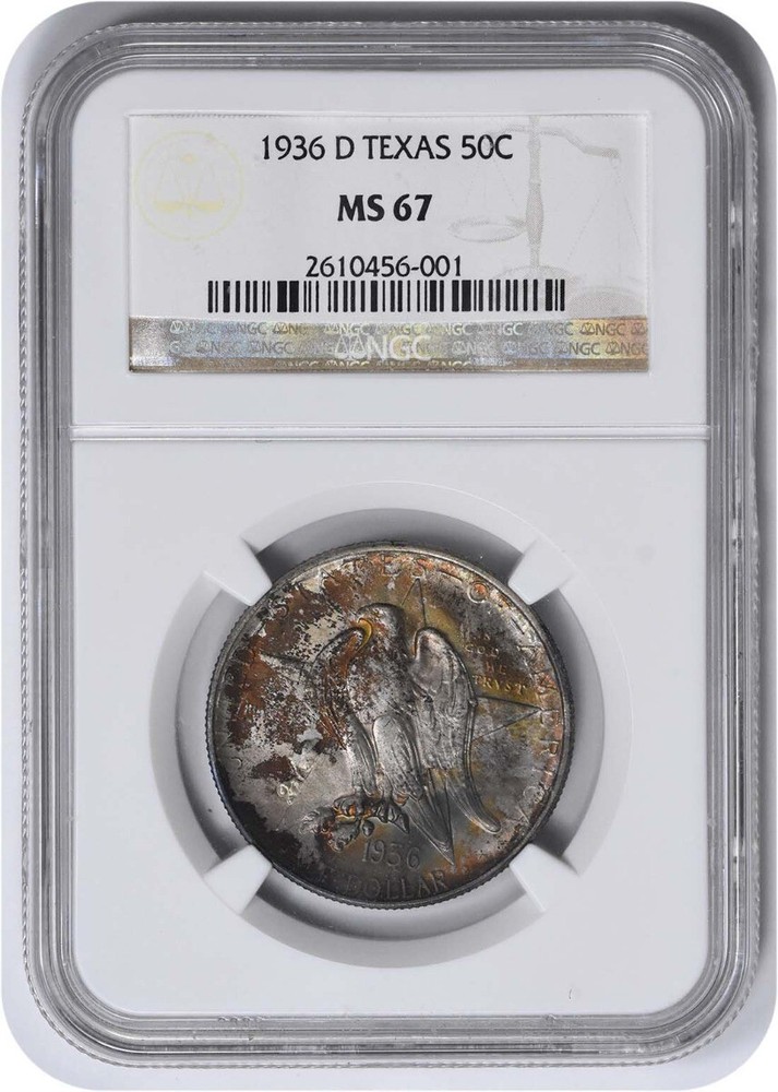 Texas Commemorative Silver Half Dollar 1936-D MS67 NGC