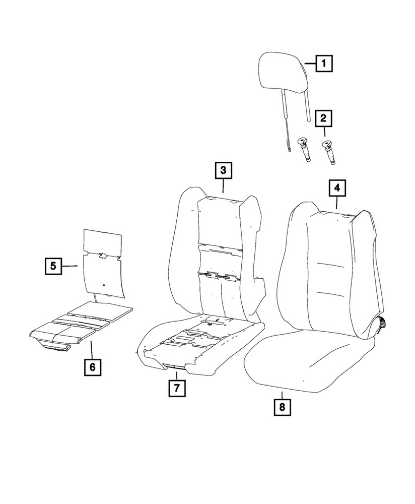 Genuine Mopar Front Seat Back Cover Left 6RL69LA3AA