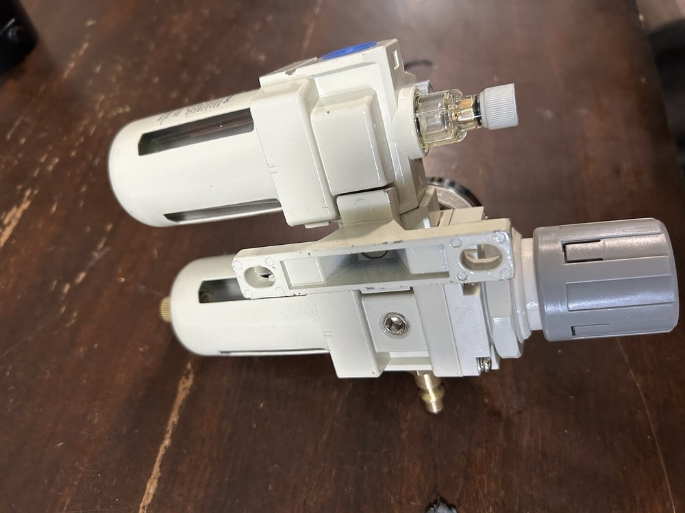 3/8" NPT Compressed Air Filter Regulator Lubricator Combo, Air Compressor Wat...