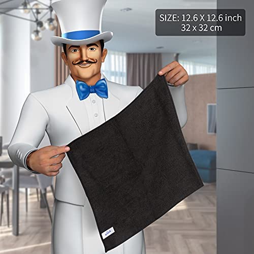 Microfiber Cleaning Cloth, All-Purpose Microfiber Towels, Streak Free Black