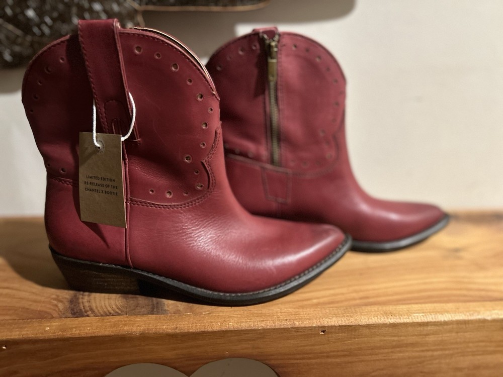 LUCKY BRAND Red Leather Ankle Boot Size 7