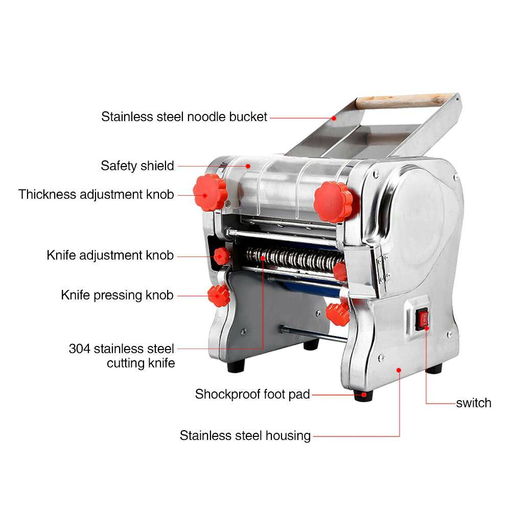 RSS-180C Electric Dough Roller Sheeter Noodle Pasta Dumpling Maker Machine