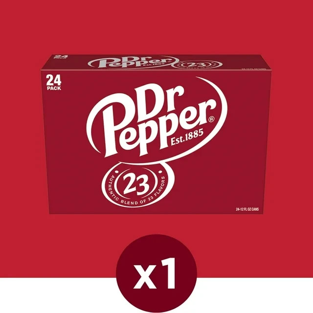 Dr Pepper Soda Pop, 12 fl oz, 24 Pack Cans