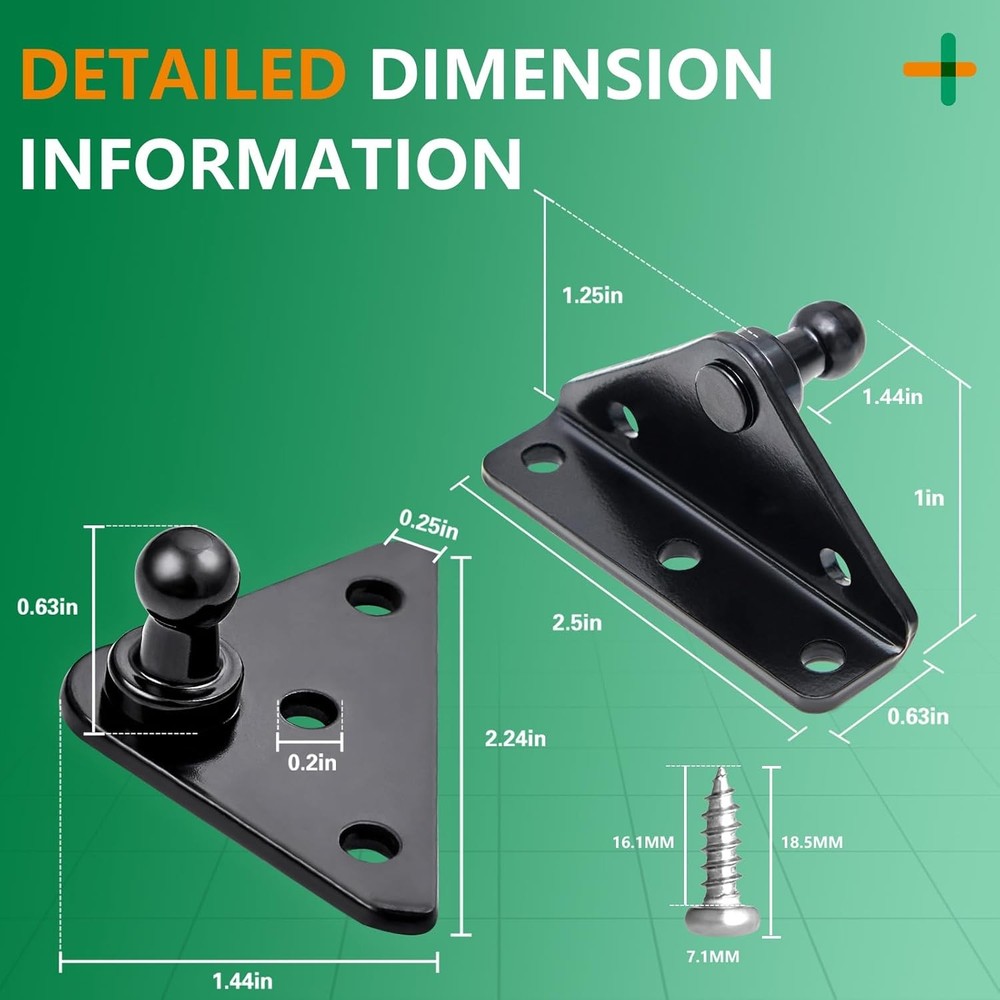 13 MM Ball Stud Mounting Bracket for Gas Strut-13MM Flat & L-Type-Black