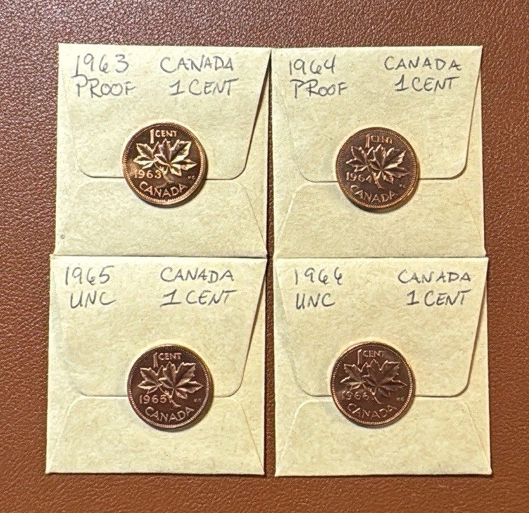 1963-1966 Canada One Cent Lot ⭐️Beautiful UNC/Proof⭐️