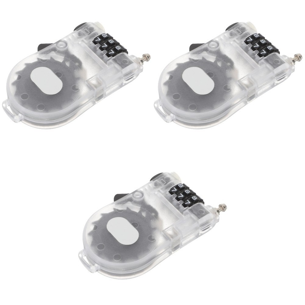 3 Count Ski Lock Lightweight Snowboard Protection for Public Rack Cable