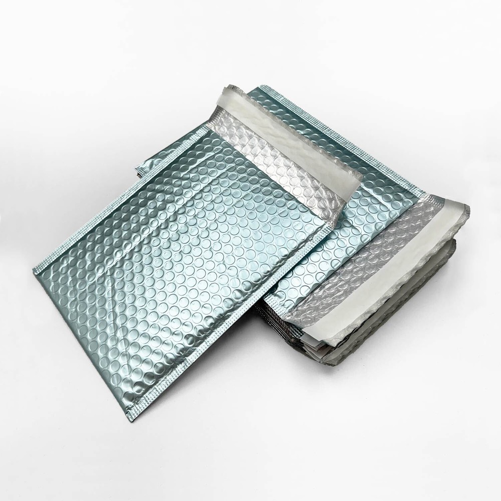 Metallic Aqua Ice Hard Shell Extra Air Poly Bubble Padded Mailers Strong