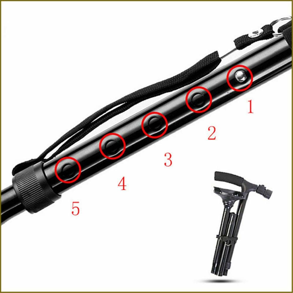 2 Pack Foldable Retractable LED Walking Cane Stick Adjustable Cane Trekking Pole