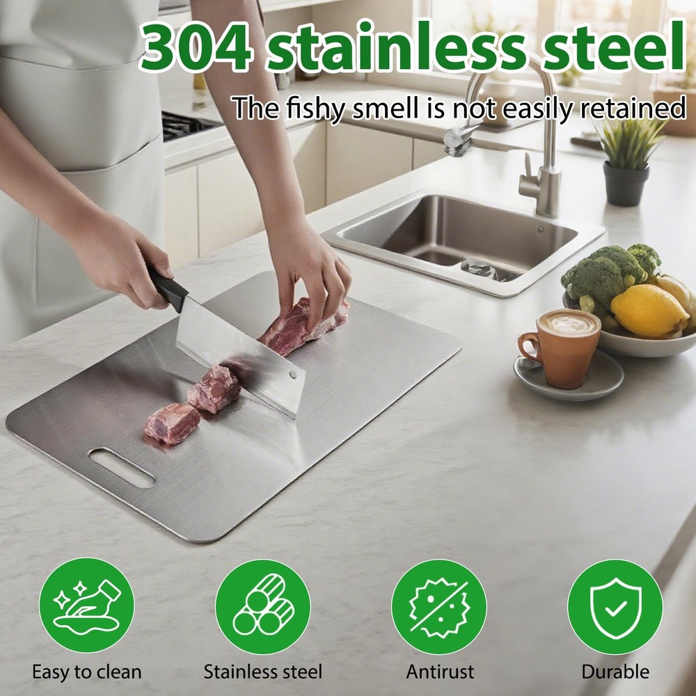 Kitchen Titanium Cutting Board, Stainless Steel Cutting Board, Double Sided C...