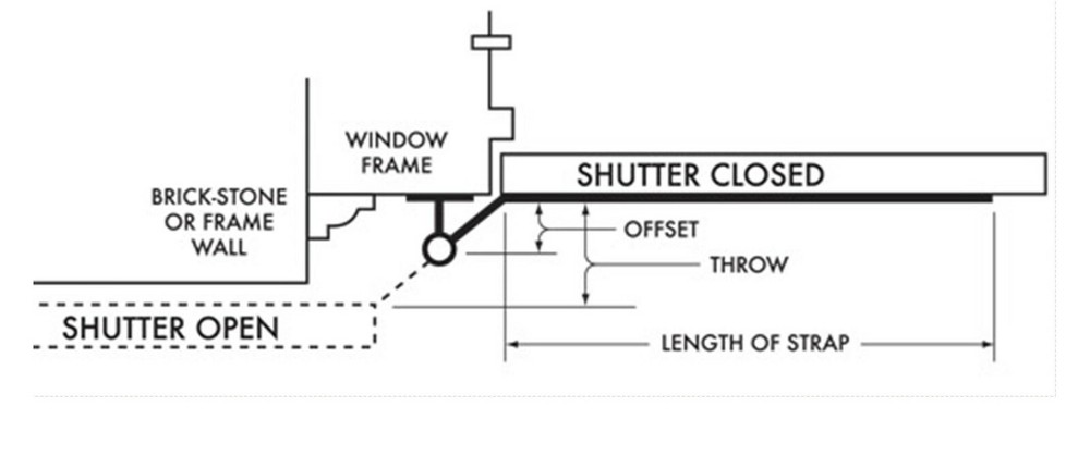 6" Angle Strap Shutter Hinge (1 Pair) Stainless Steel