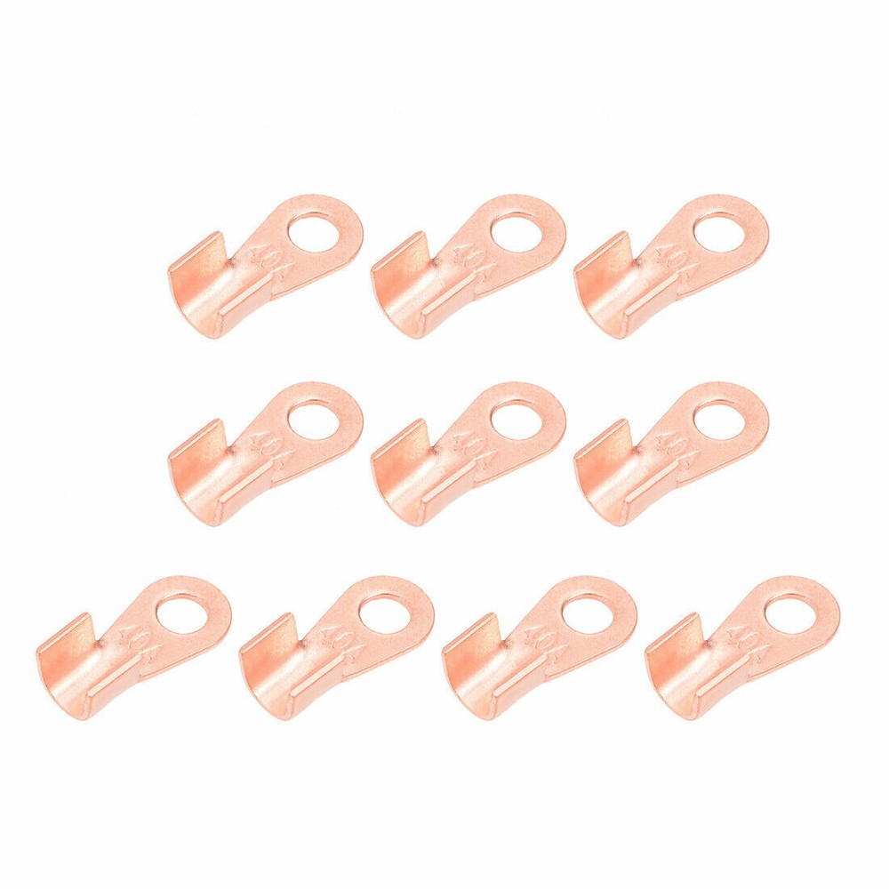 10Pcs Open Pure Copper Ring Lug TerminalsOT-40A Wire Crimp Terminal Connector✦KD
