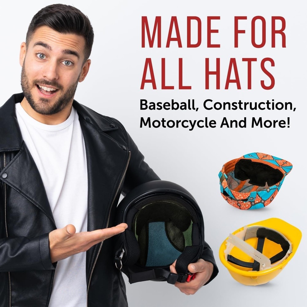 Maplefield 3-Layer Disposable Hat & Helmet Sweat Liners - 20 Pack, Black