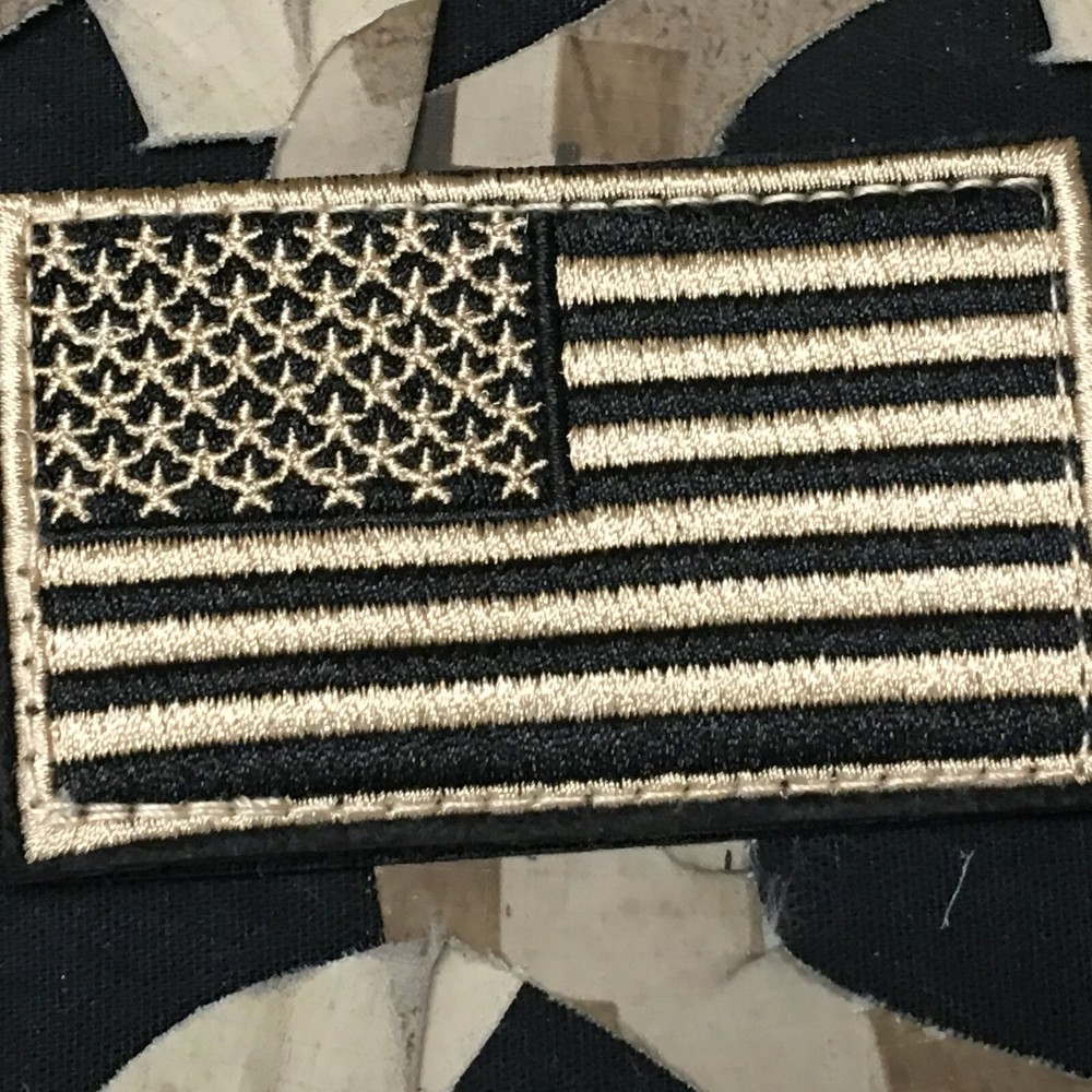 NEW Warrior Morale Patch - US Flag - Tan/Black