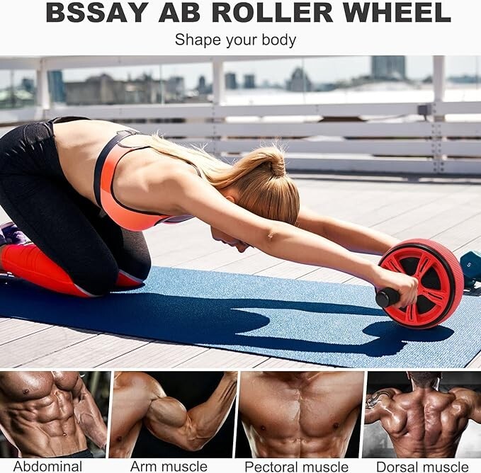 ABS-olutely Rockin' Roller - Premium Abdominal Exercise Wheel Ab Roller BLUE