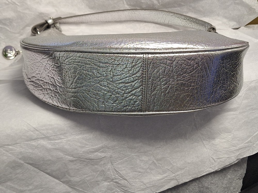 Brahmin Duchess Collection Silver Metallic Small Kathleen Shoulder Bag