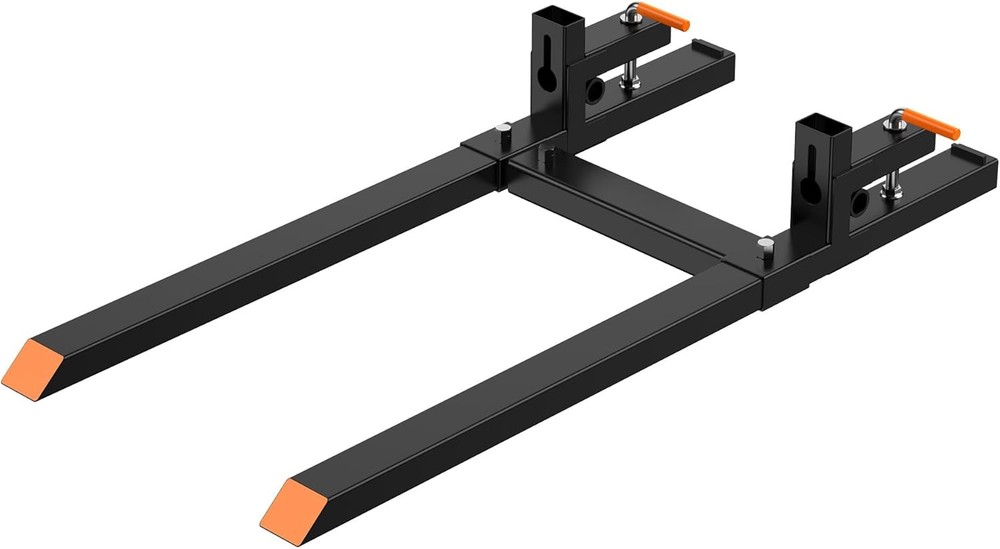 Adjustable Tractor Pallet Forks Durable Clamp-On Heavy Duty Farm Handling Tool