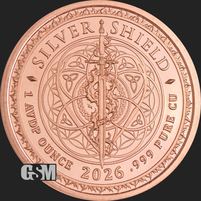 1 Oz. Solid .999 Fine Copper Round - "Justice" - Golden State Mint