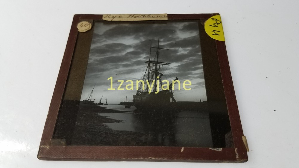 PYU Glass Magic Lantern Slide Photo RYE HARBOUR