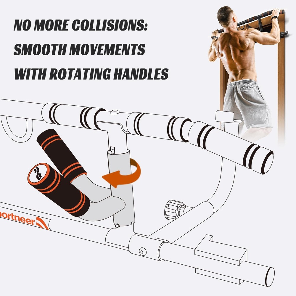 2025 Upgrade Pull up Bar for Doorway with Folding Handle, Door Pull up Bar Do...