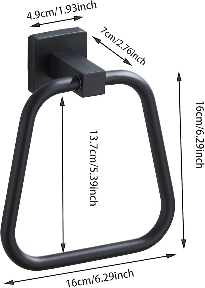 Space-Saving Matte Black Towel Holder – Compact Design for Bathroom or Kitchen