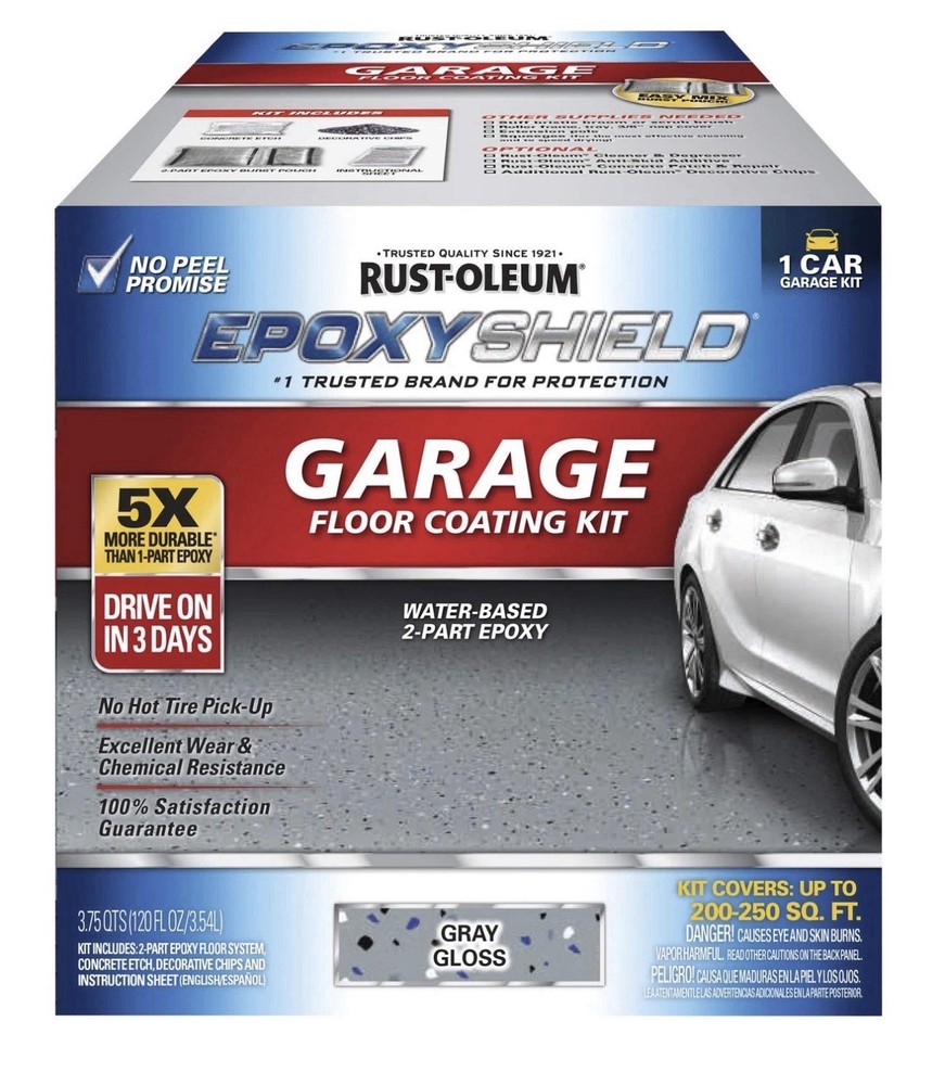 Rust Oleum Epoxyshield Garage Floor Coating 2 Part Epoxy Durable High Gloss