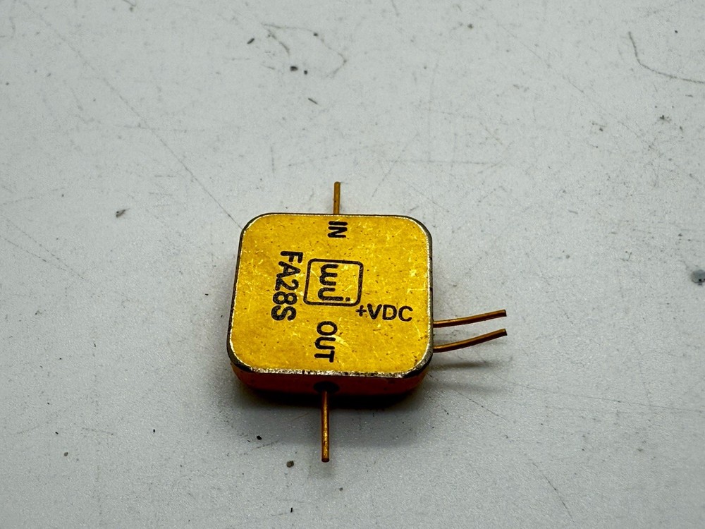 WJ FA28S RF Amplifier Module | High Gain Microwave Linear Amp | Gold
